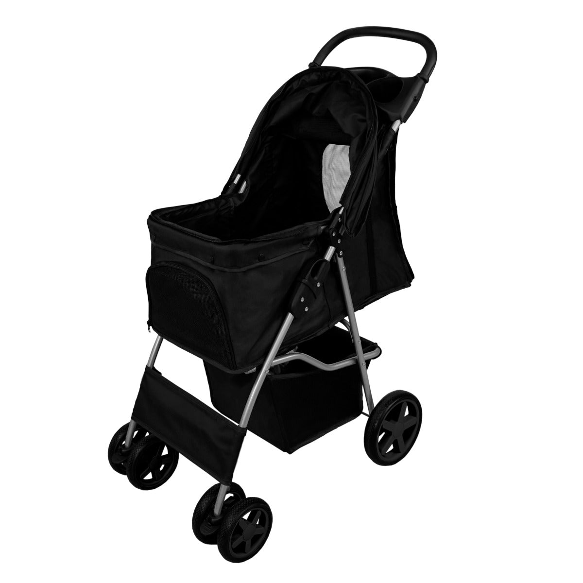 Hondenbuggy met Regenhoes - Zwart