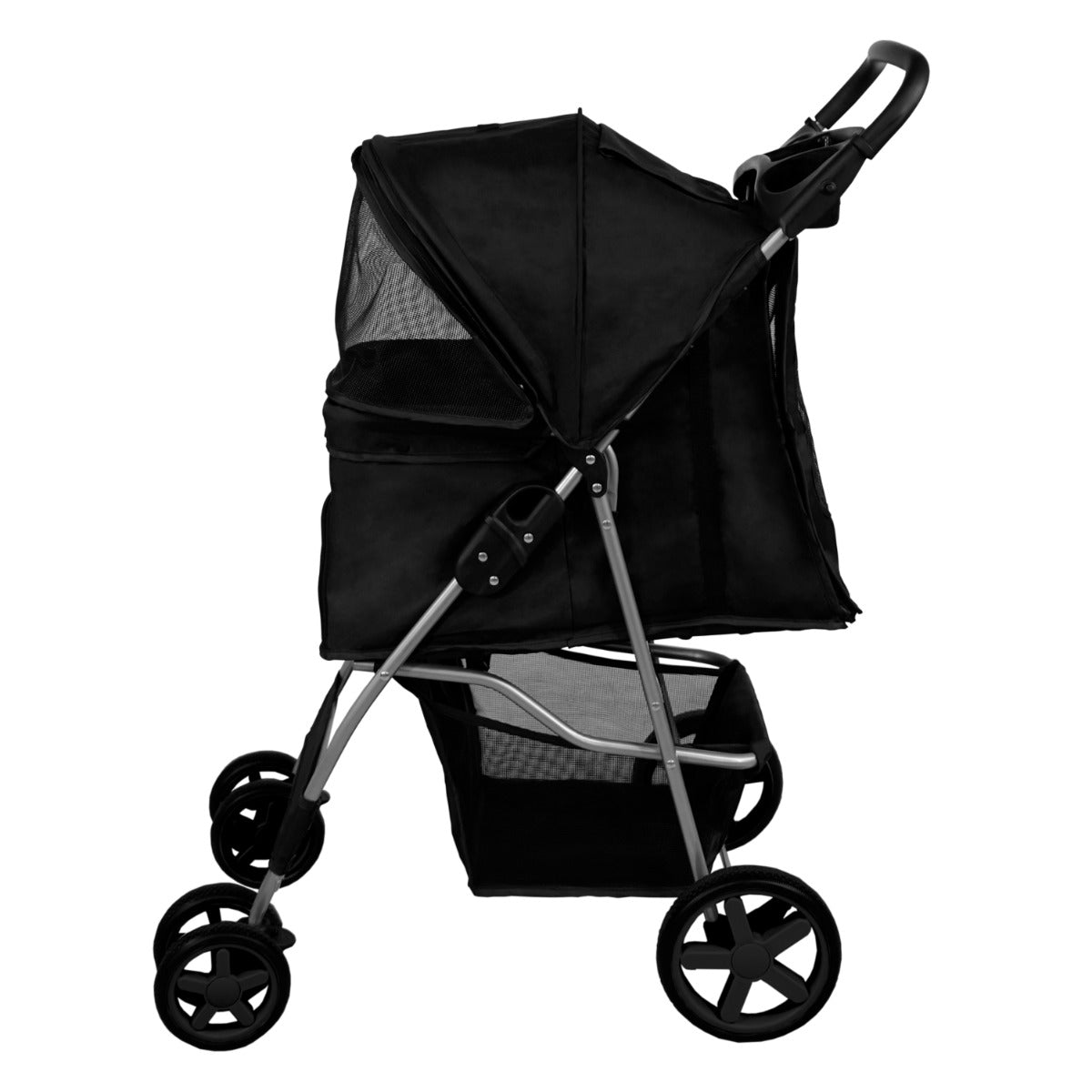 Hondenbuggy met Regenhoes - Zwart