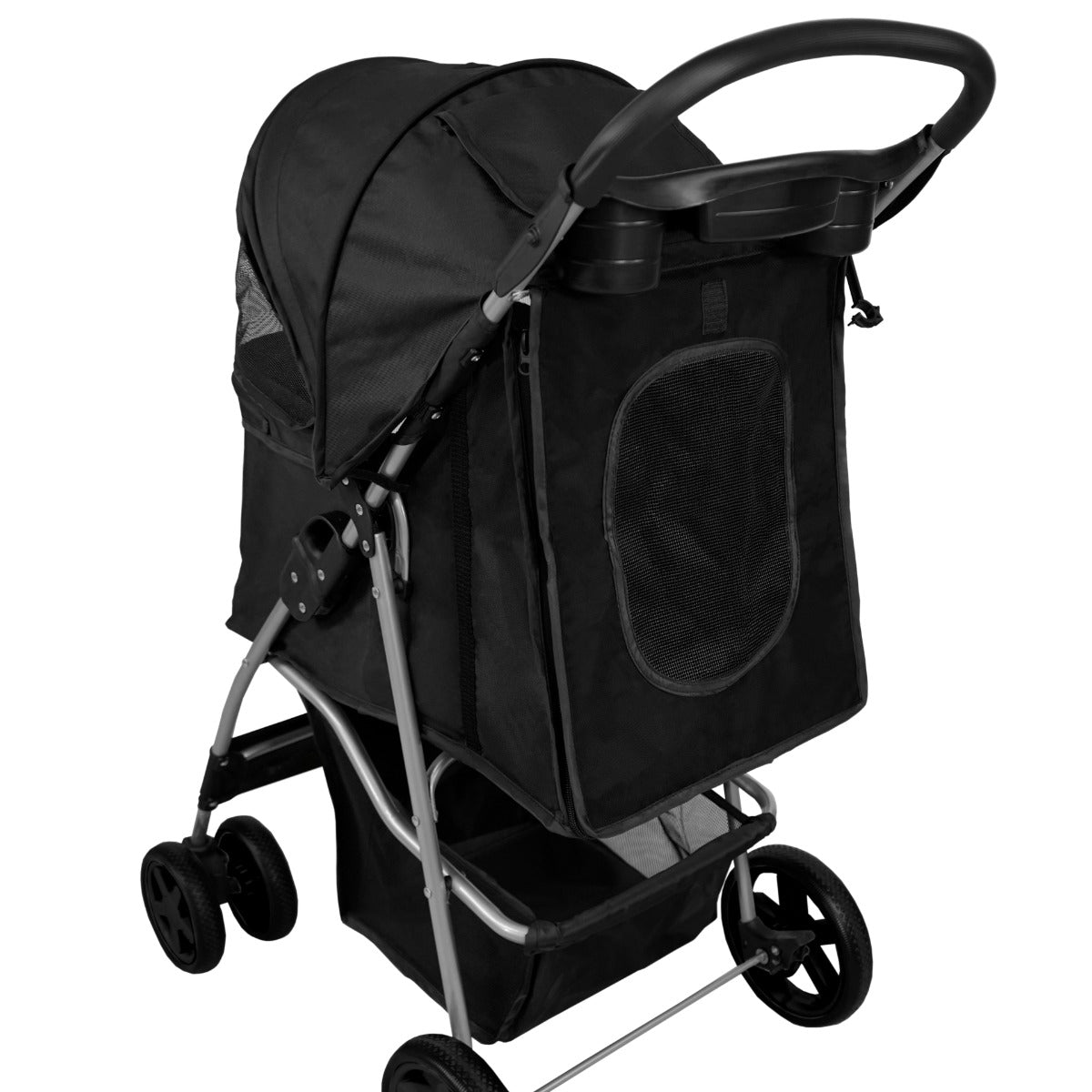 Hondenbuggy met Regenhoes - Zwart