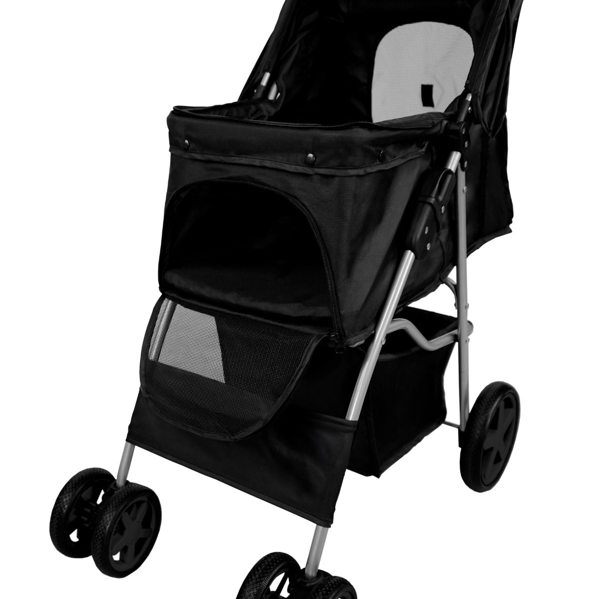 Hondenbuggy met Regenhoes - Zwart