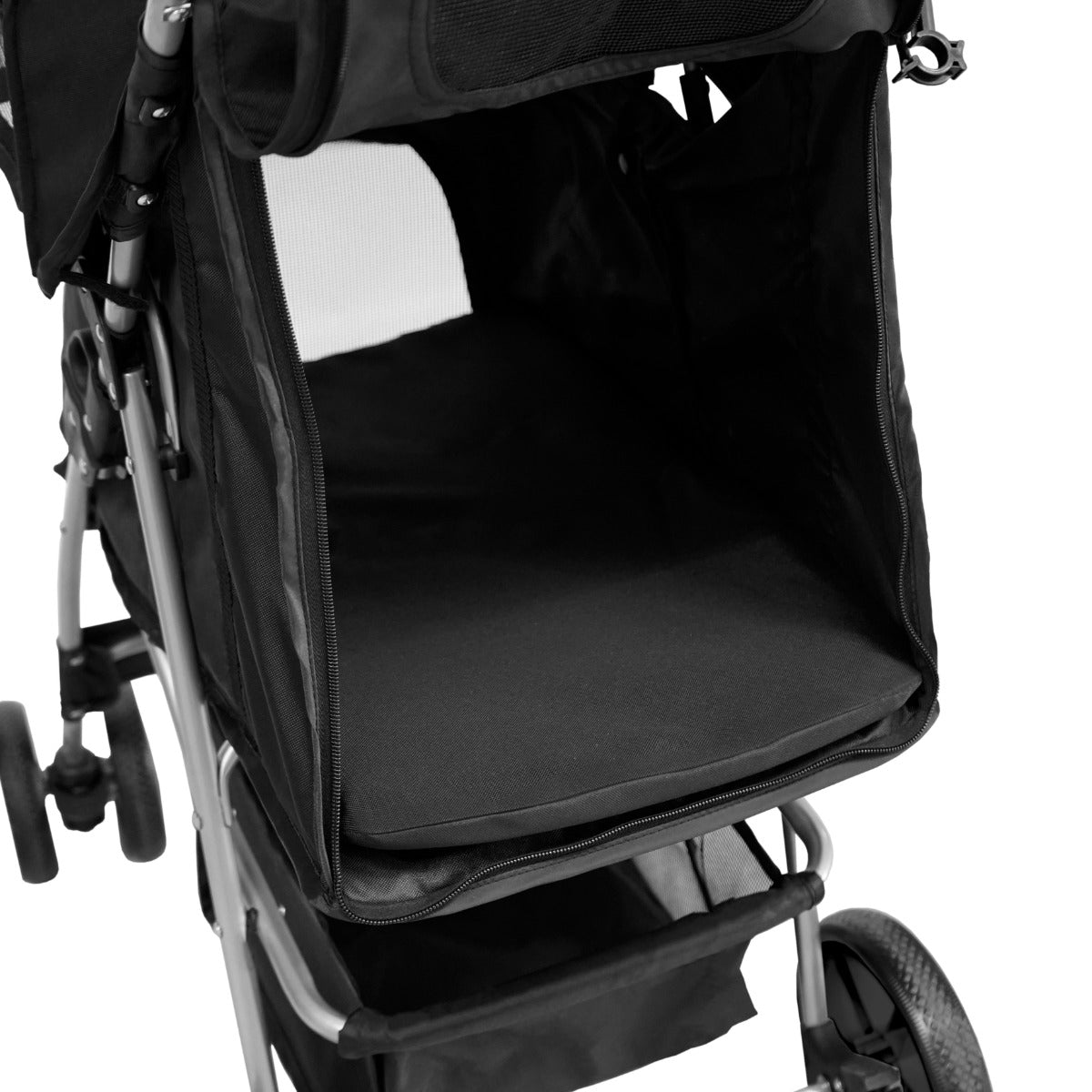 Hondenbuggy met Regenhoes - Zwart