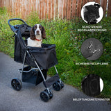 Hondenbuggy met Regenhoes - Zwart