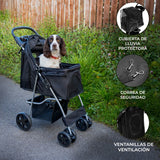 Hondenbuggy met Regenhoes - Zwart