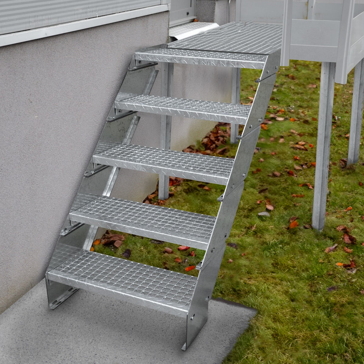 Verstelbare 9-delige verzinkte trap - 600 mm breed