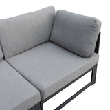 Modulaire Tuinmeubelset met Vuurschaal Grijs