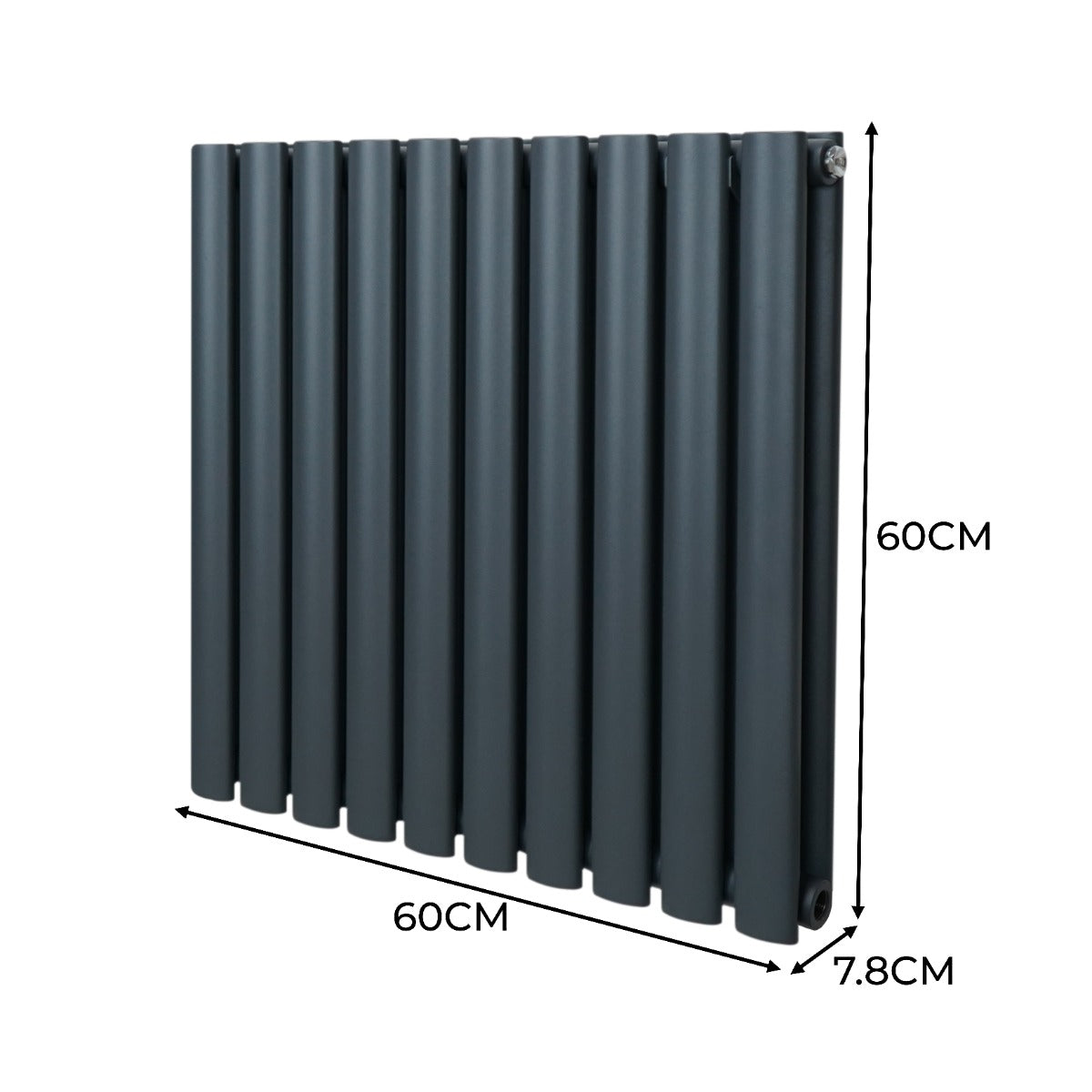 Ovale Kolomradiator - 600mm x 600mm - Grijs