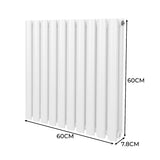 Ovale Kolomradiator - 600mm x 600mm - Wit