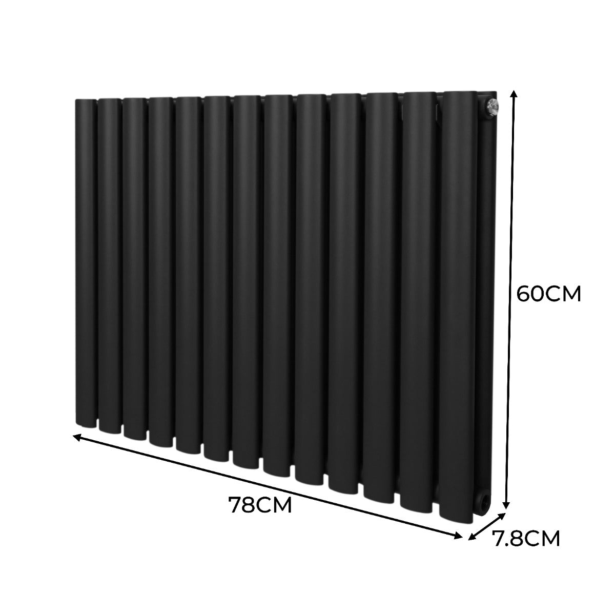 Ovale Kolomradiator - 600mm x 780mm - Zwart