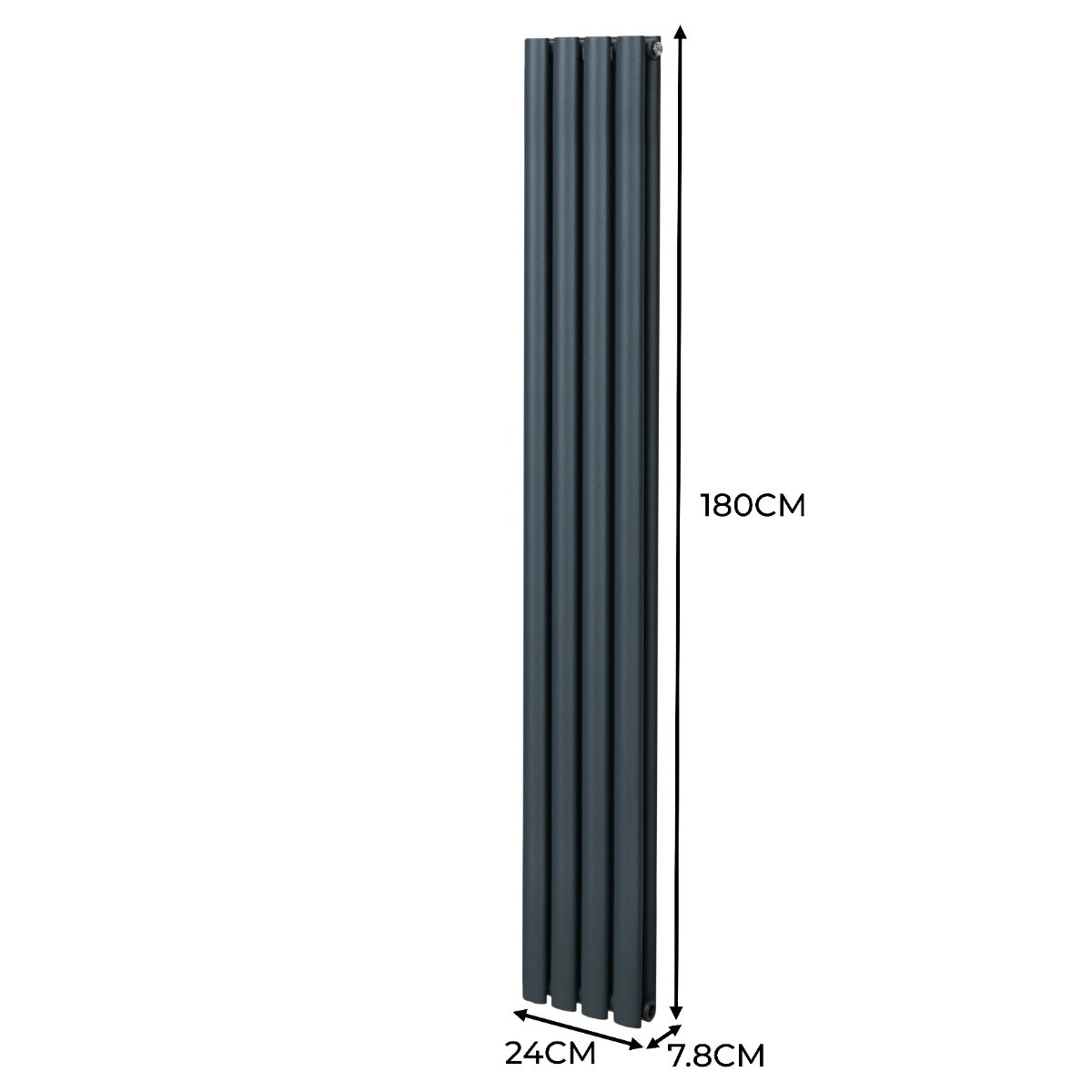 Ovale Kolomradiator - 1800mm x 240mm - Grijs