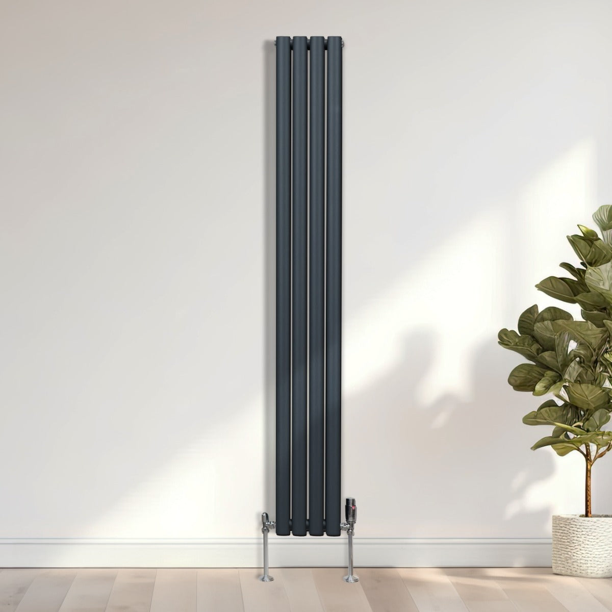Ovale Kolomradiator - 1800mm x 240mm - Grijs