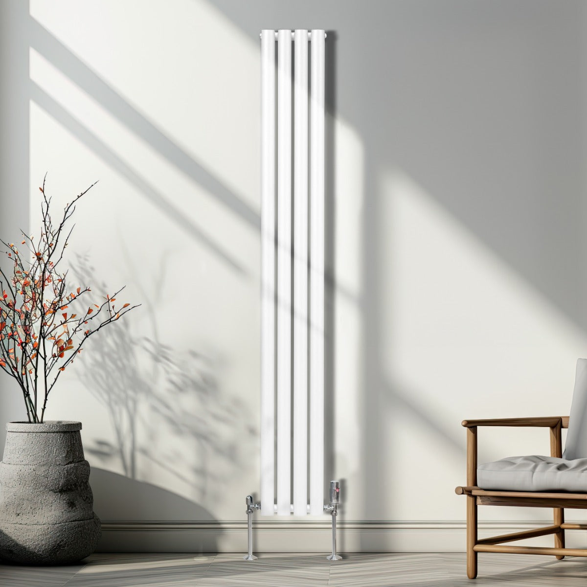 Ovale Kolomradiator - 1800mm x 240mm - Wit