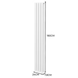 Ovale Kolomradiator - 1800mm x 240mm - Wit