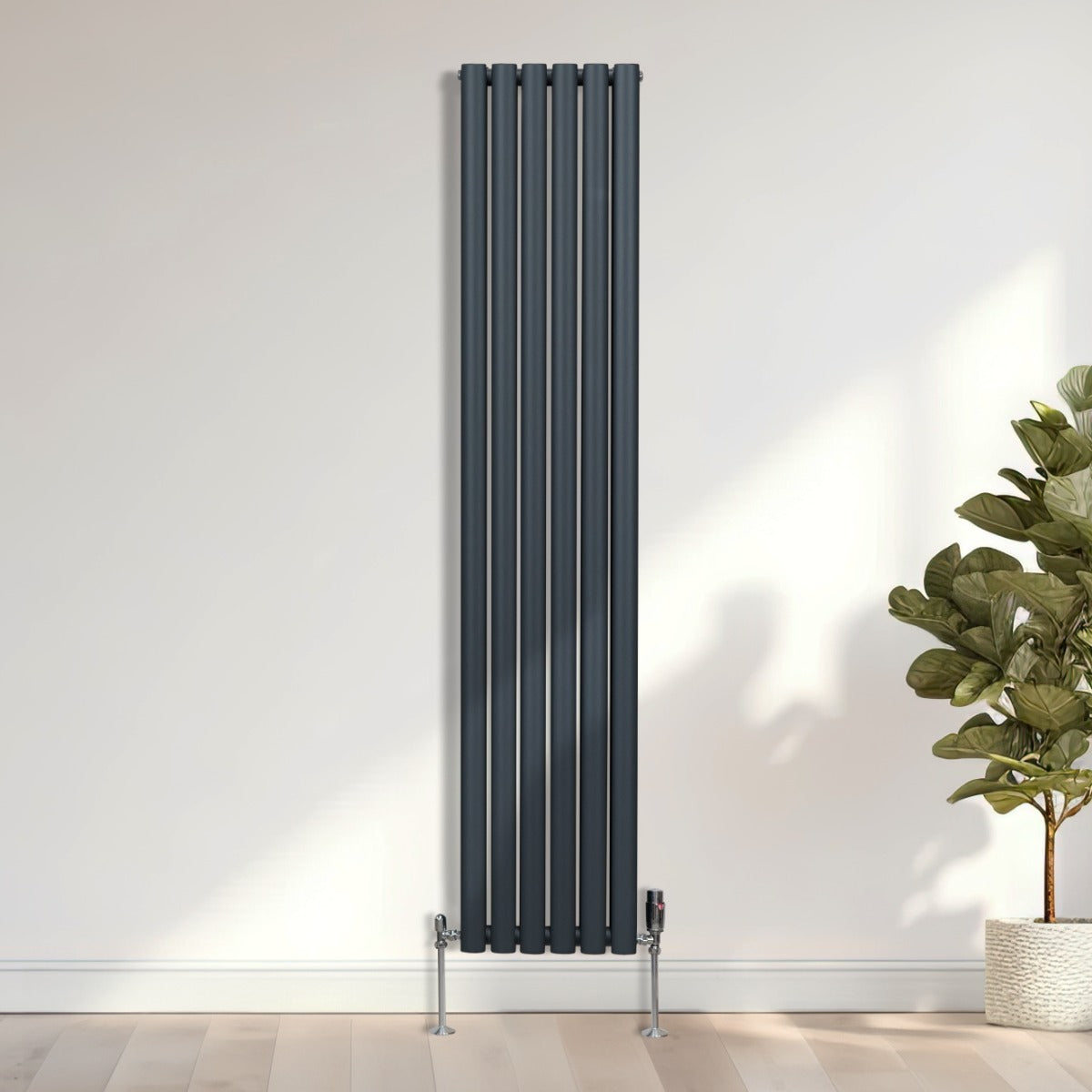 Ovale Kolomradiator - 1800mm x 360mm - Grijs