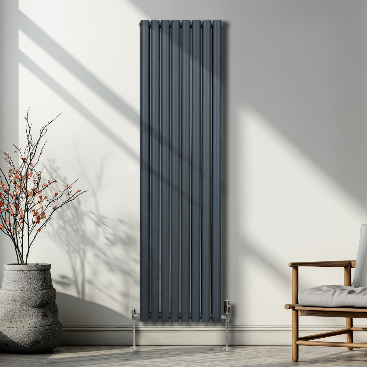 Ovale Kolomradiator - 1800mm x 480mm - Grijs