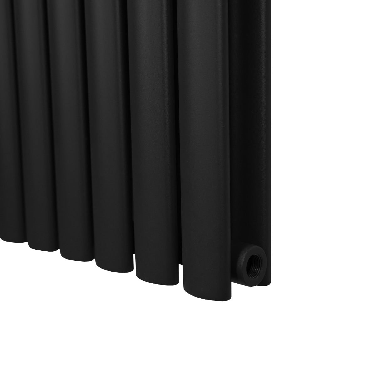 Ovale Kolomradiator - 1800mm x 480mm - Zwart