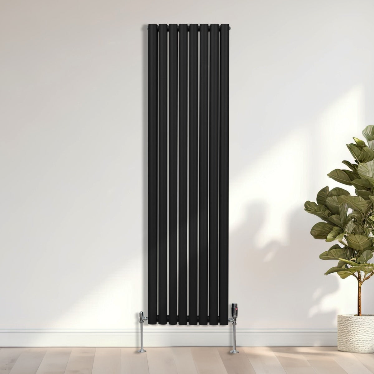 Ovale Kolomradiator - 1800mm x 480mm - Zwart
