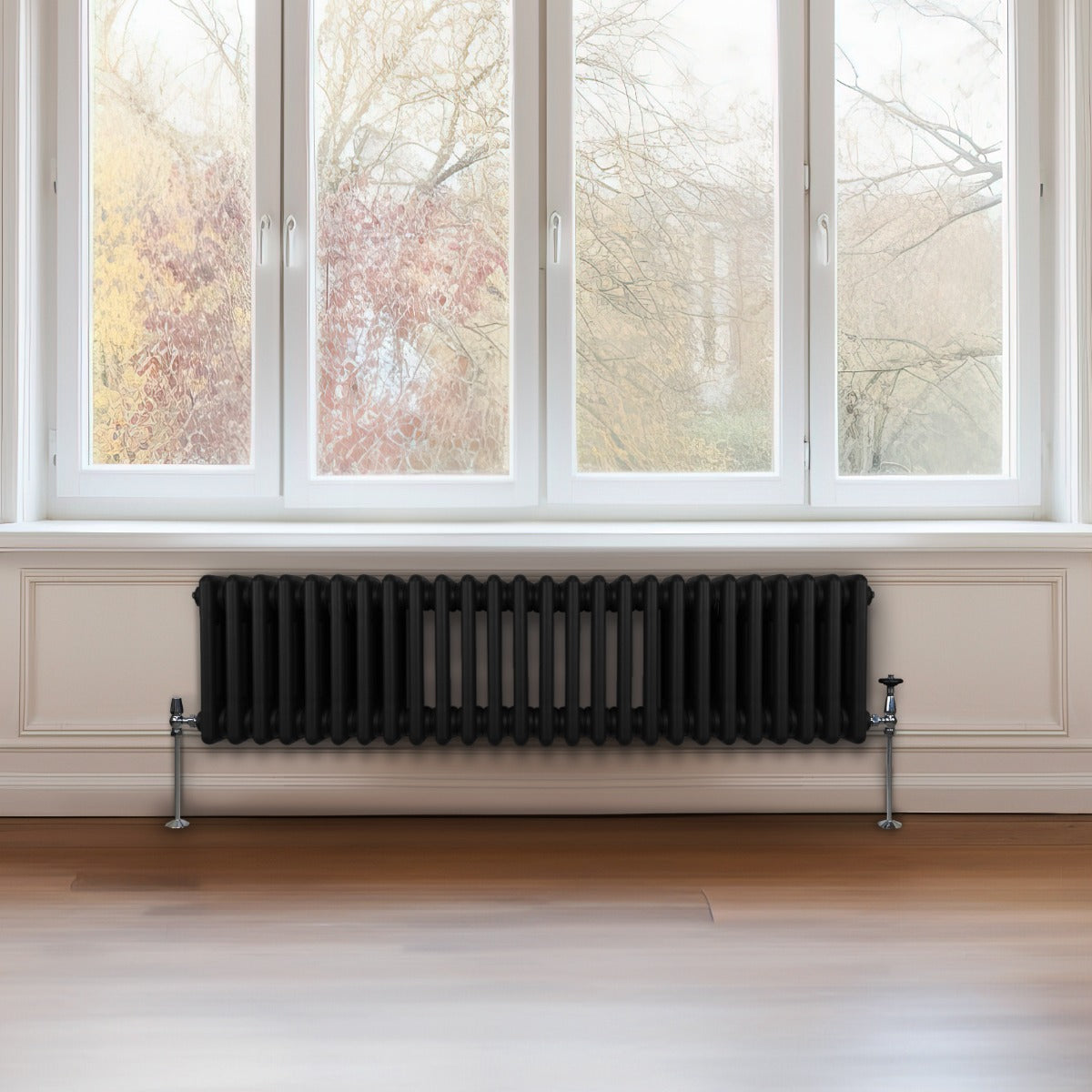 Kolom Radiators Traditionele 3 Kolom Radiator - 300 x 1192mm - Zwart – Monster Shop NL