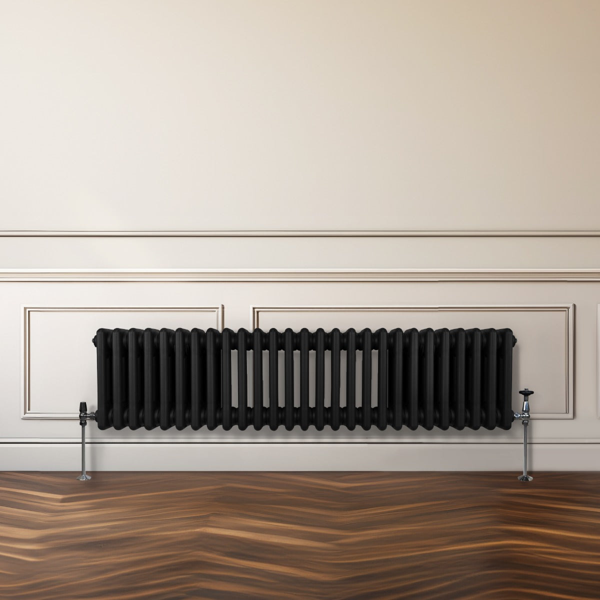 Kolom Radiators Traditionele 3 Kolom Radiator - 300 x 1192mm - Zwart – Monster Shop NL