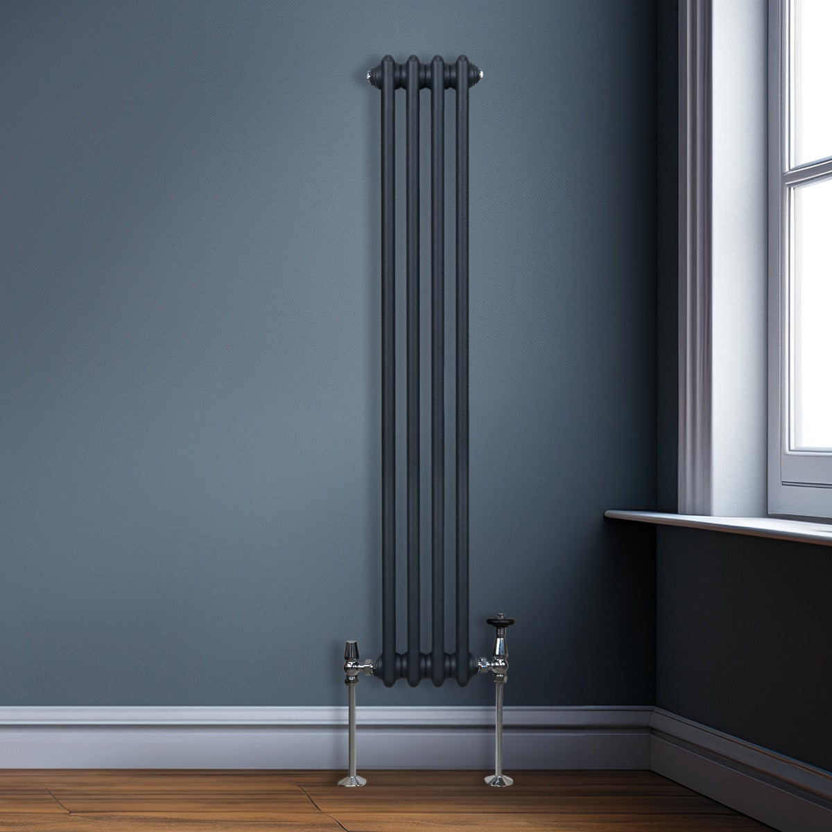 Muur Radiator Traditionele 3 Kolom Verticaal Radiator - 1500 x 202mm - Grijs ...