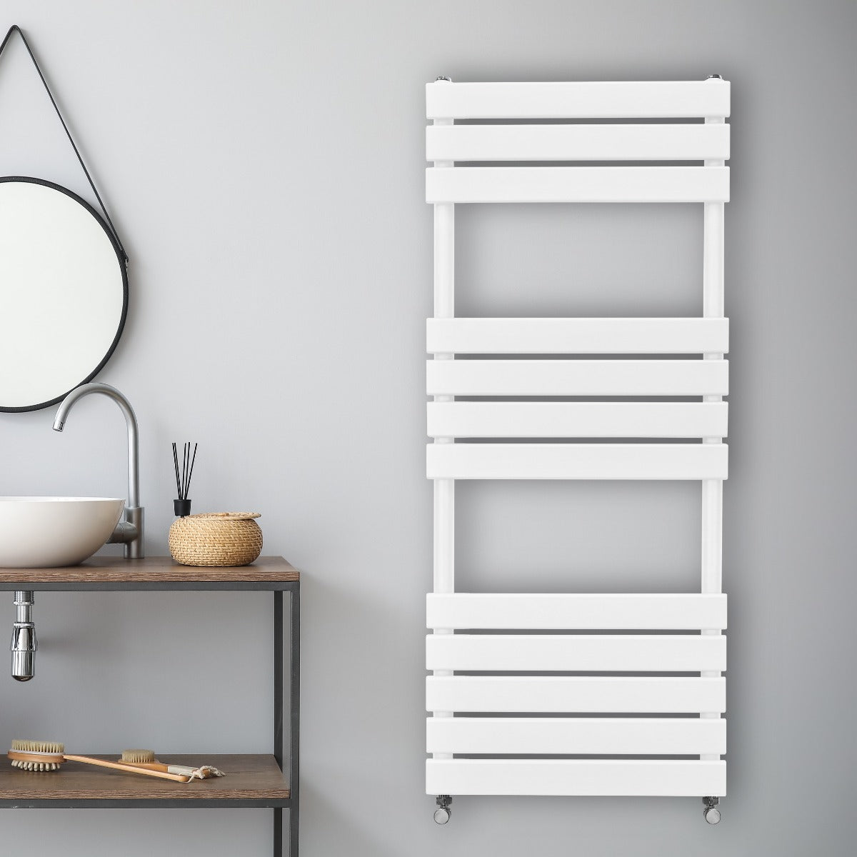 Platte Paneel Handdoekradiator – 1200mm x 450mm – Wit