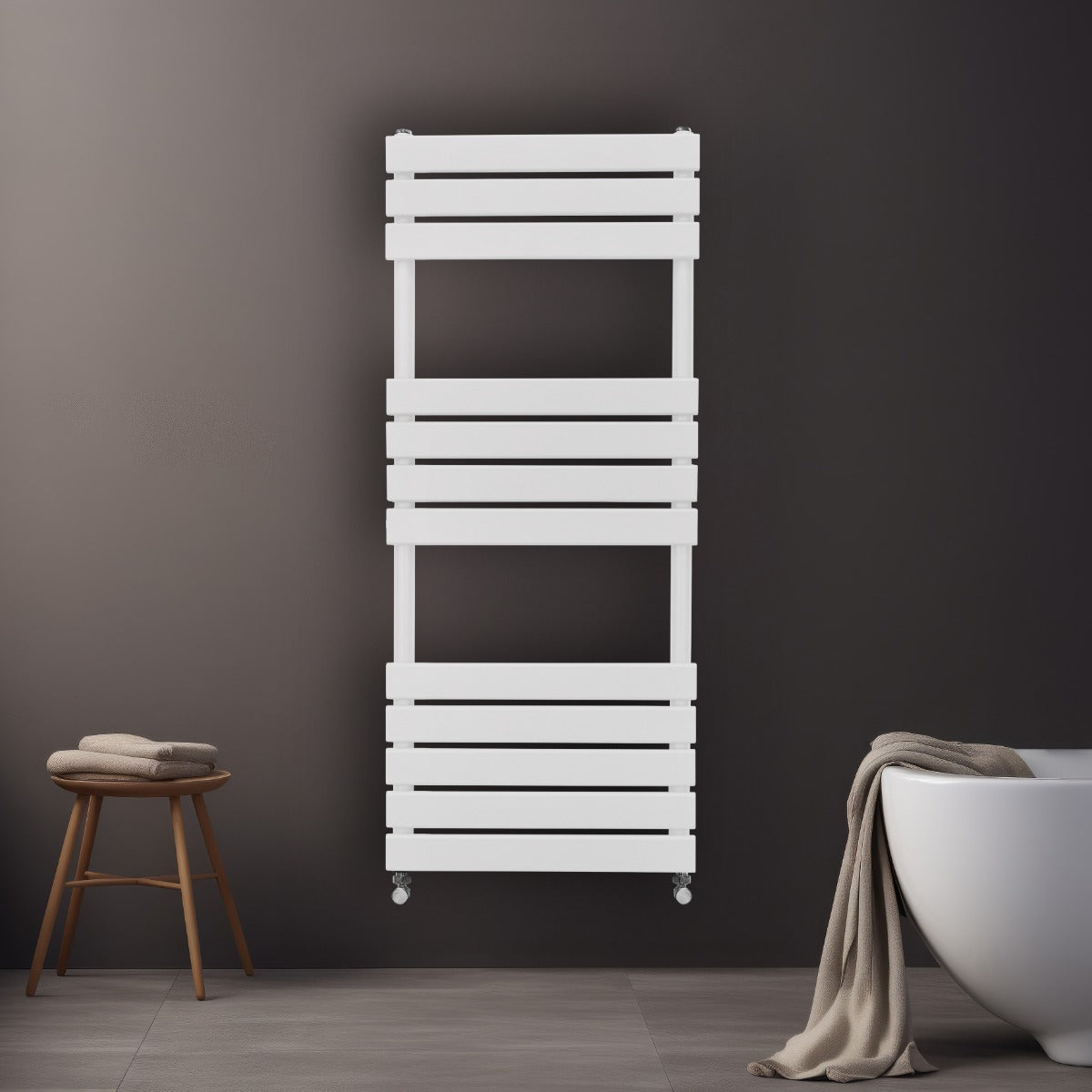 Platte Paneel Handdoekradiator – 1200mm x 450mm – Wit