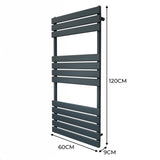 Platte Paneel Handdoekradiator – 1200mm x 600mm – Grijs
