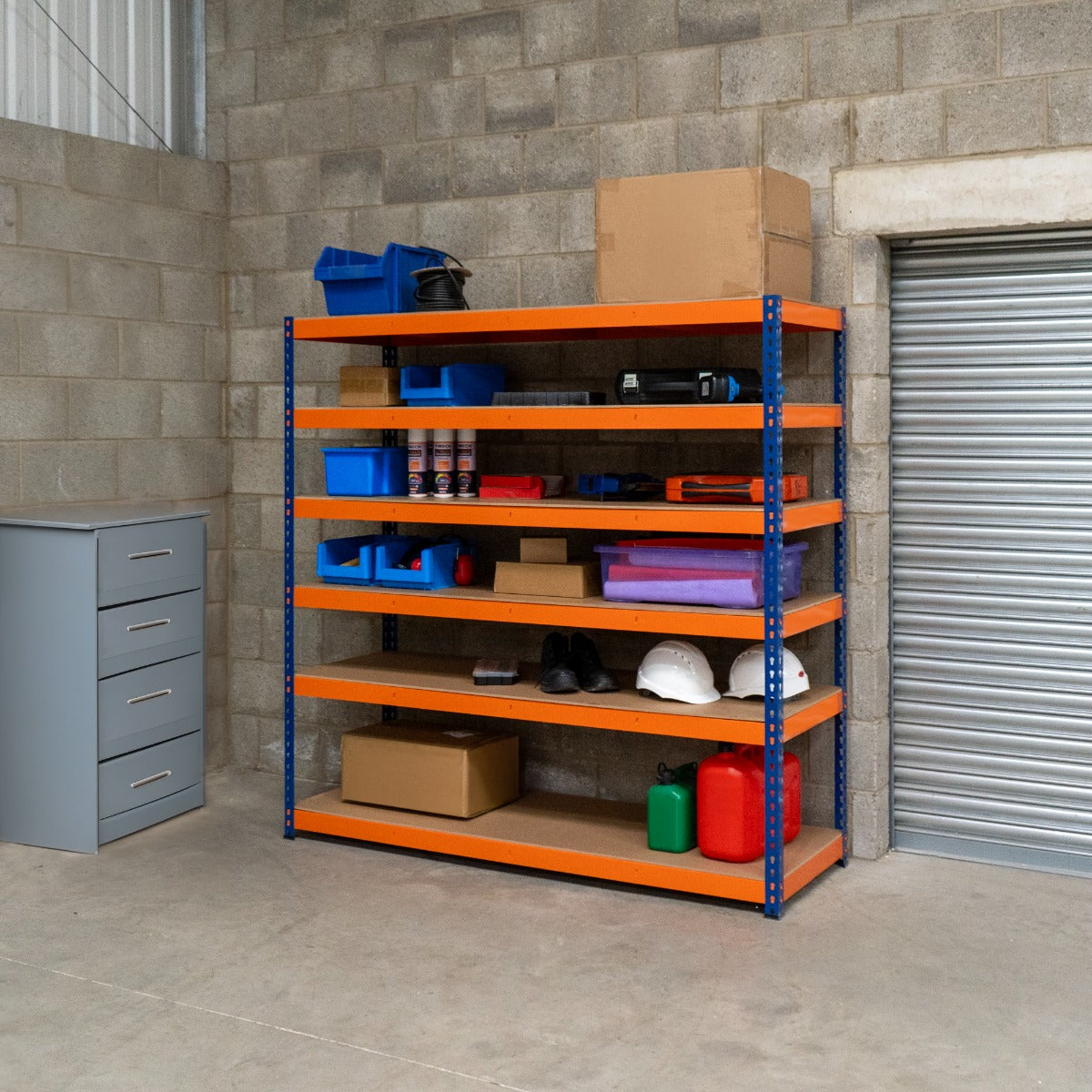 Stelling Rack S-Rax 6 Planken Stelling - 180cm x 180cm x 60cm – Monster Shop NL