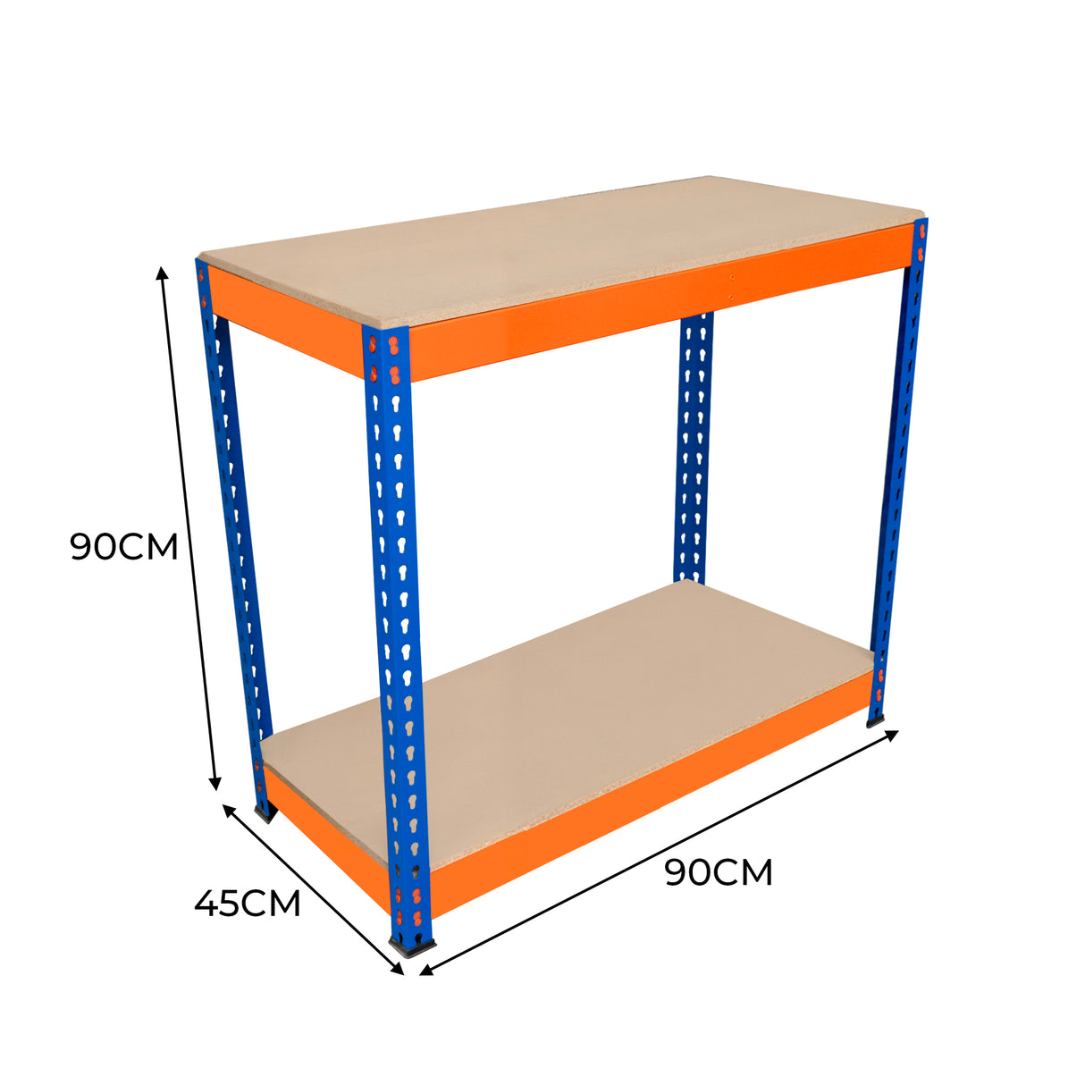 Werkbank met 2 Planken S-Rax - 90cm x 45cm x 90cm