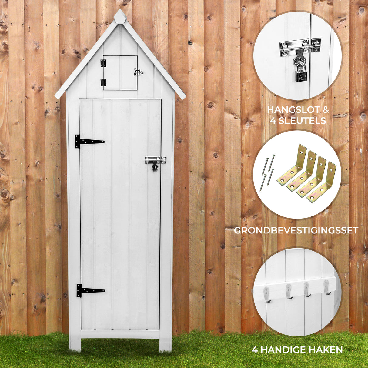 Houten Tuinschuur - Wit