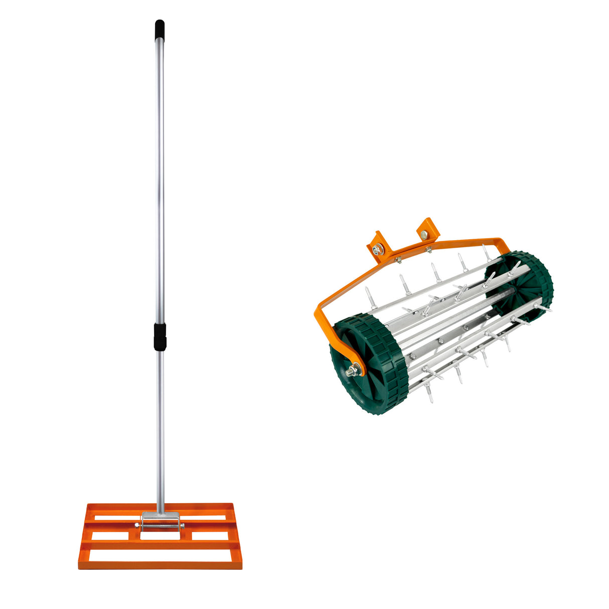 2-in-1 Verticuteer- en Gazonvlakker Set van 50 cm - Oranje
