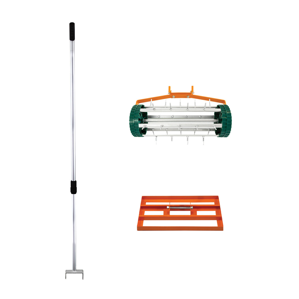 2-in-1 Verticuteer- en Gazonvlakker Set van 50 cm - Oranje