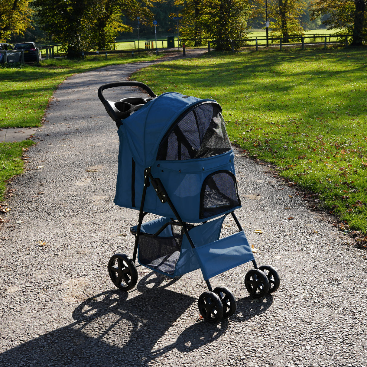 Hondenbuggy met Regenhoes – Marineblauw