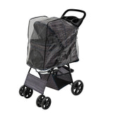 Hondenbuggy met Regenhoes – Ruitblauw