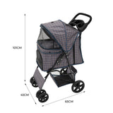 Hondenbuggy met Regenhoes – Ruitblauw