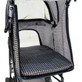 Hondenbuggy met Regenhoes – Ruitblauw