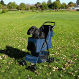 Hondenbuggy met Regenhoes en Organizer Tas - Marineblauw