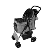 Hondenbuggy met Regenhoes en Organizer Tas - Grijs