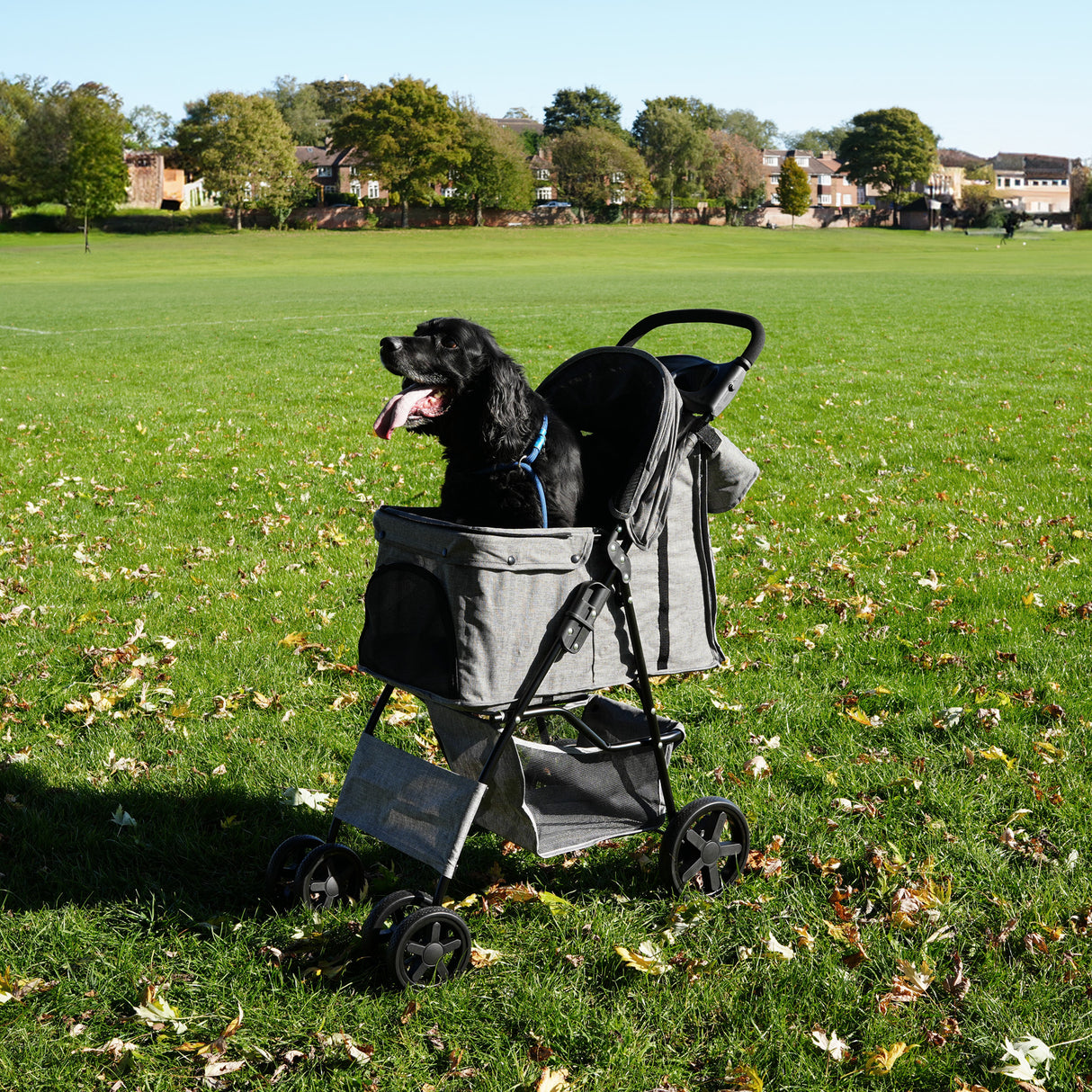 Hondenbuggy met Regenhoes en Organizer Tas - Grijs