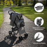 Hondenbuggy met Regenhoes en Organizer Tas - Grijs