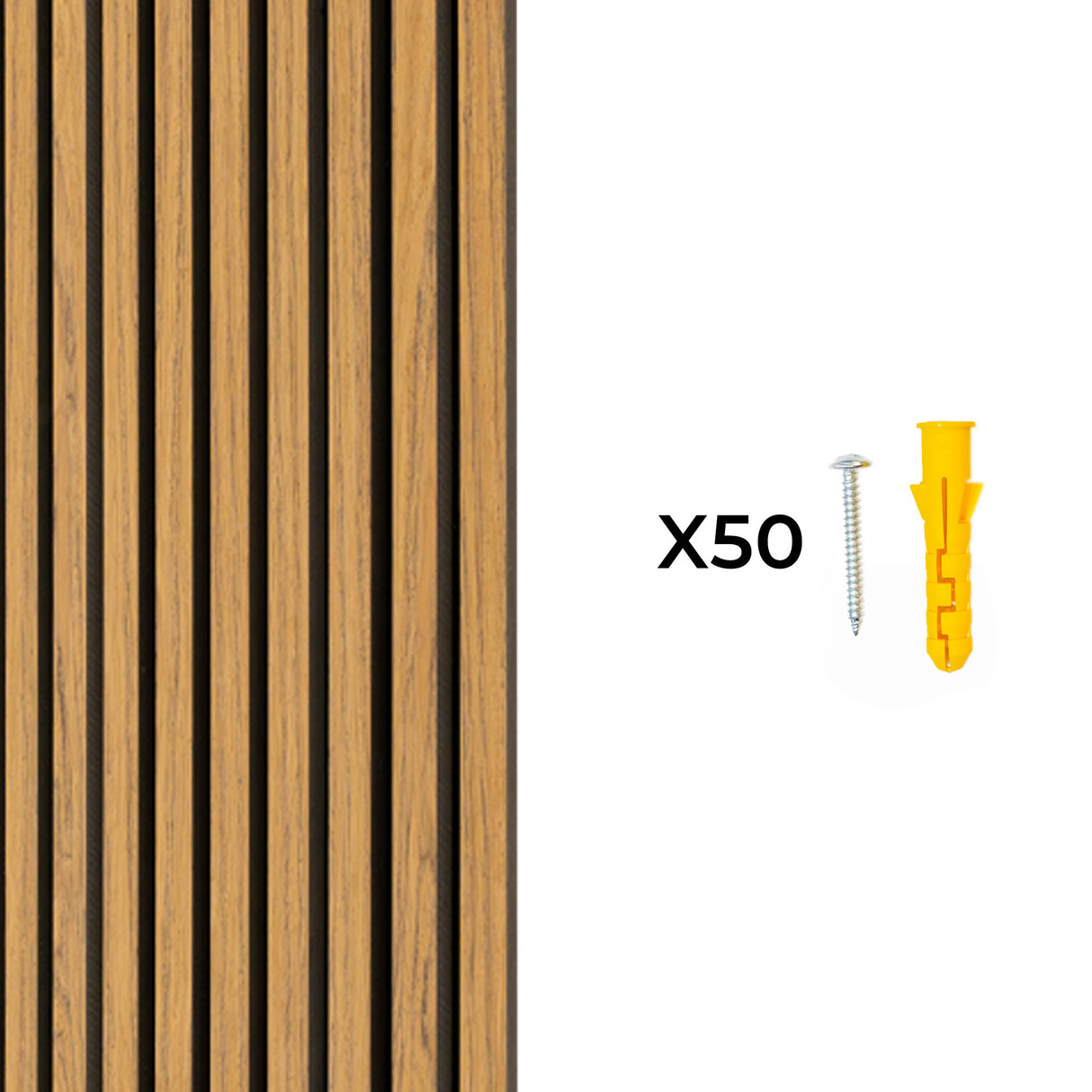 Akoestische Wandpanelen met Lamellen x 2 – Eik