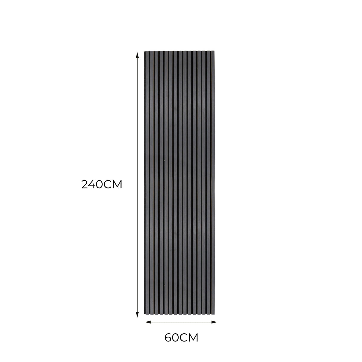 Akoestische Wandpanelen met Lamellen x 2 – Antraciet Grijs