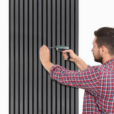 Akoestische Wandpanelen met Lamellen x 2 – Antraciet Grijs