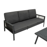 Aluminium 4-Delige Loungeset - Antraciet Grijs