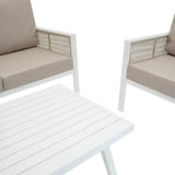Aluminium 4-Delige Loungeset - Wit