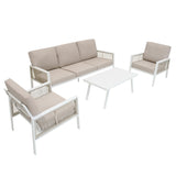 Aluminium 4-Delige Loungeset - Wit