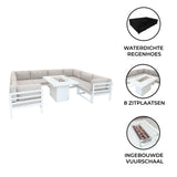 Modulaire Tuinmeubelset met Vuurschaal Wit