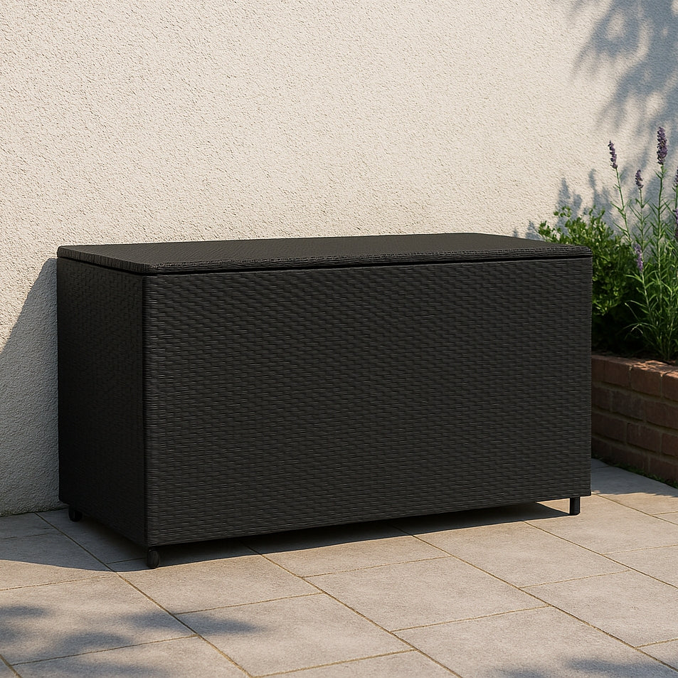 Serafina Rotan Kussen Opbergbox 700L - Zwart