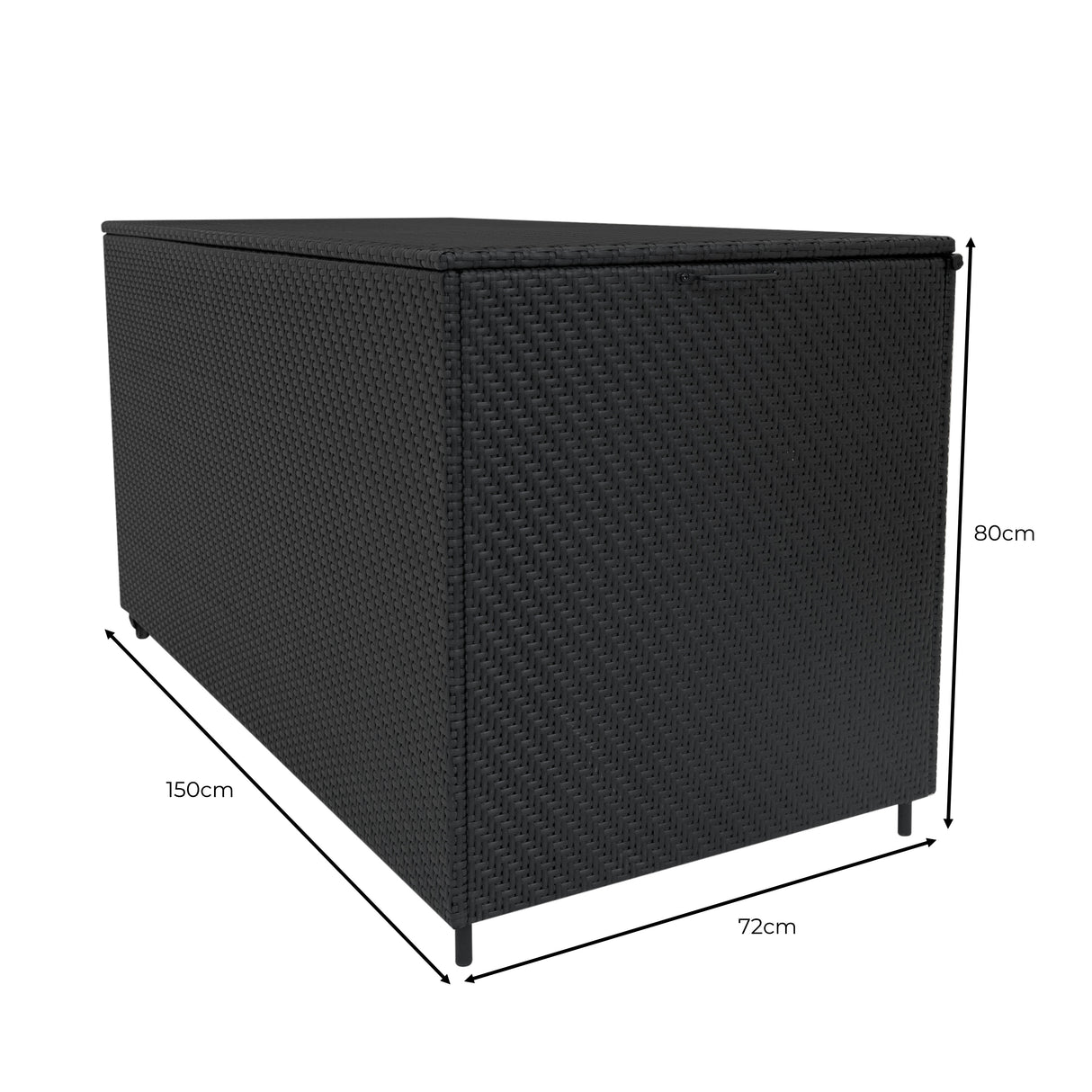 Serafina Rotan Kussen Opbergbox 700L - Zwart