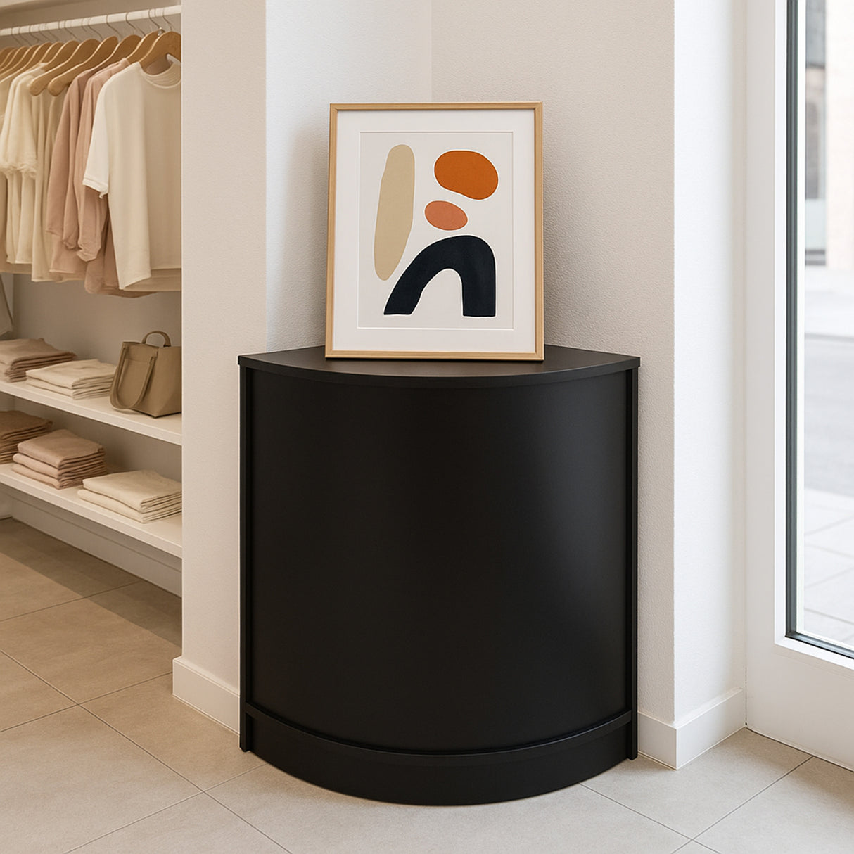 Detailhandel Winkel Hoek Toonbank CM60 - Zwart