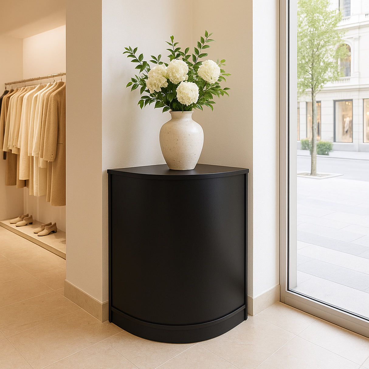 Detailhandel Winkel Hoek Toonbank CM60 - Zwart